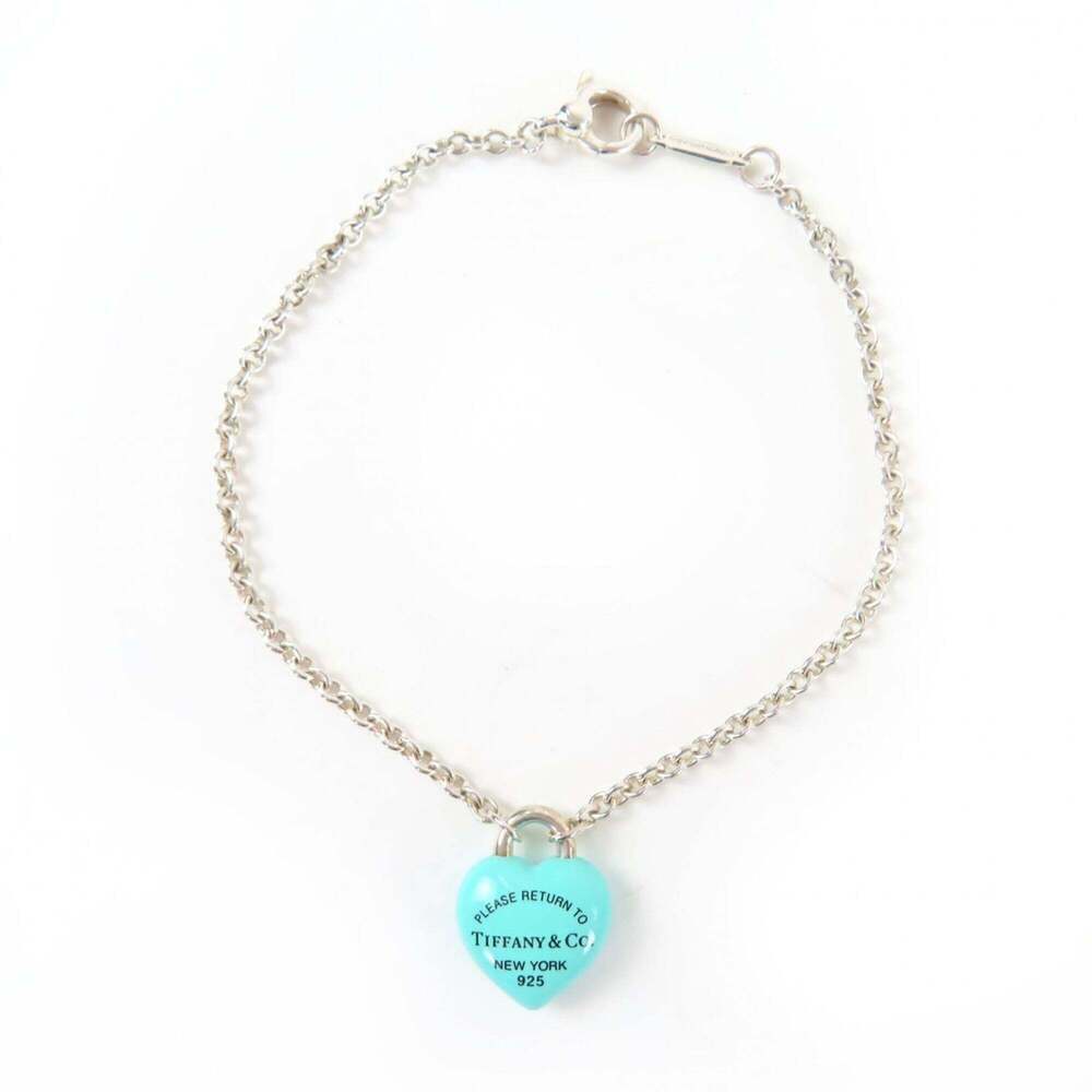 TIFFANY Blue Heart Charm Bracelet